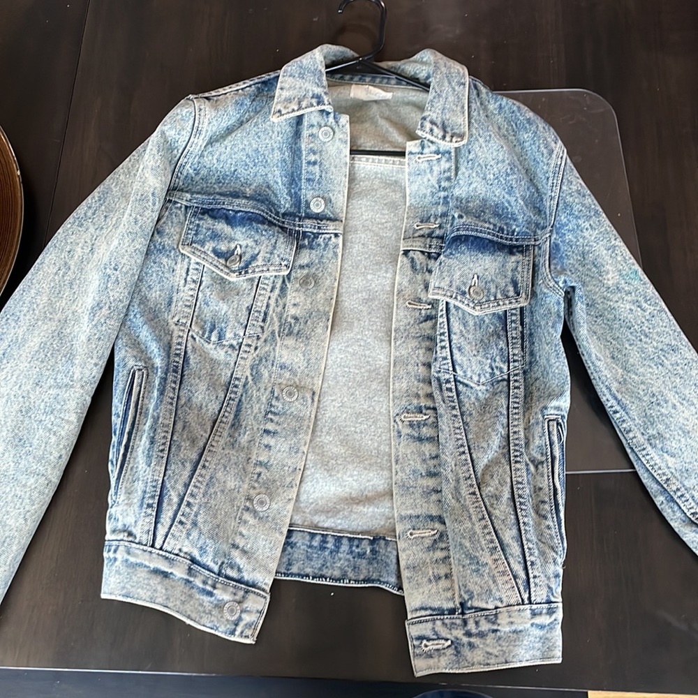 Acid wash denim jacket